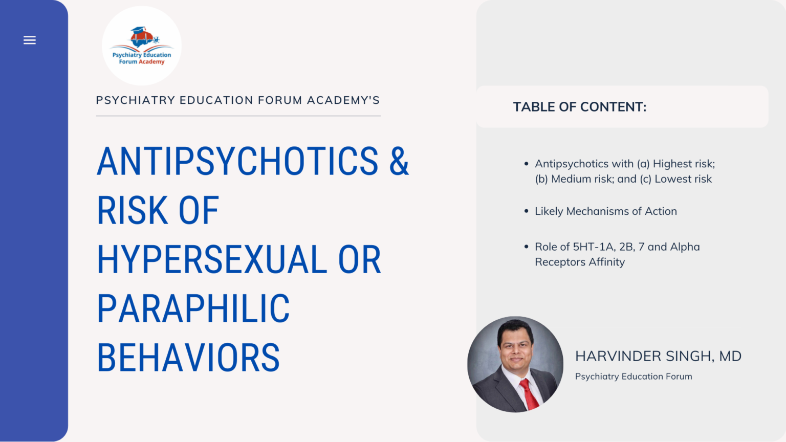 Antipsychotics & risk of Hypersexual or Paraphilic Behaviors